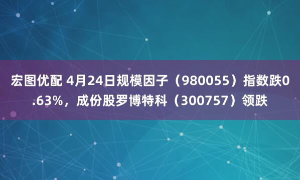 宏图优配 4月24日规模因子（980055）指数跌0.63%，成份股罗博特科（300757）领跌
