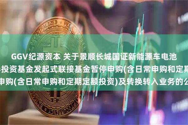GGV纪源资本 关于景顺长城国证新能源车电池交易型开放式指数证券投资基金发起式联接基金暂停申购(含日常申购和定期定额投资)及转换转入业务的公告