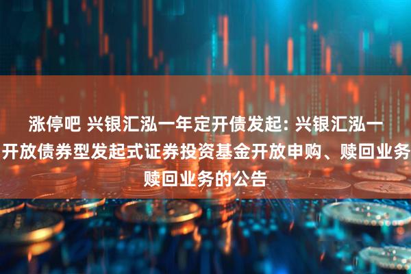 涨停吧 兴银汇泓一年定开债发起: 兴银汇泓一年定期开放债券型发起式证券投资基金开放申购、赎回业务的公告